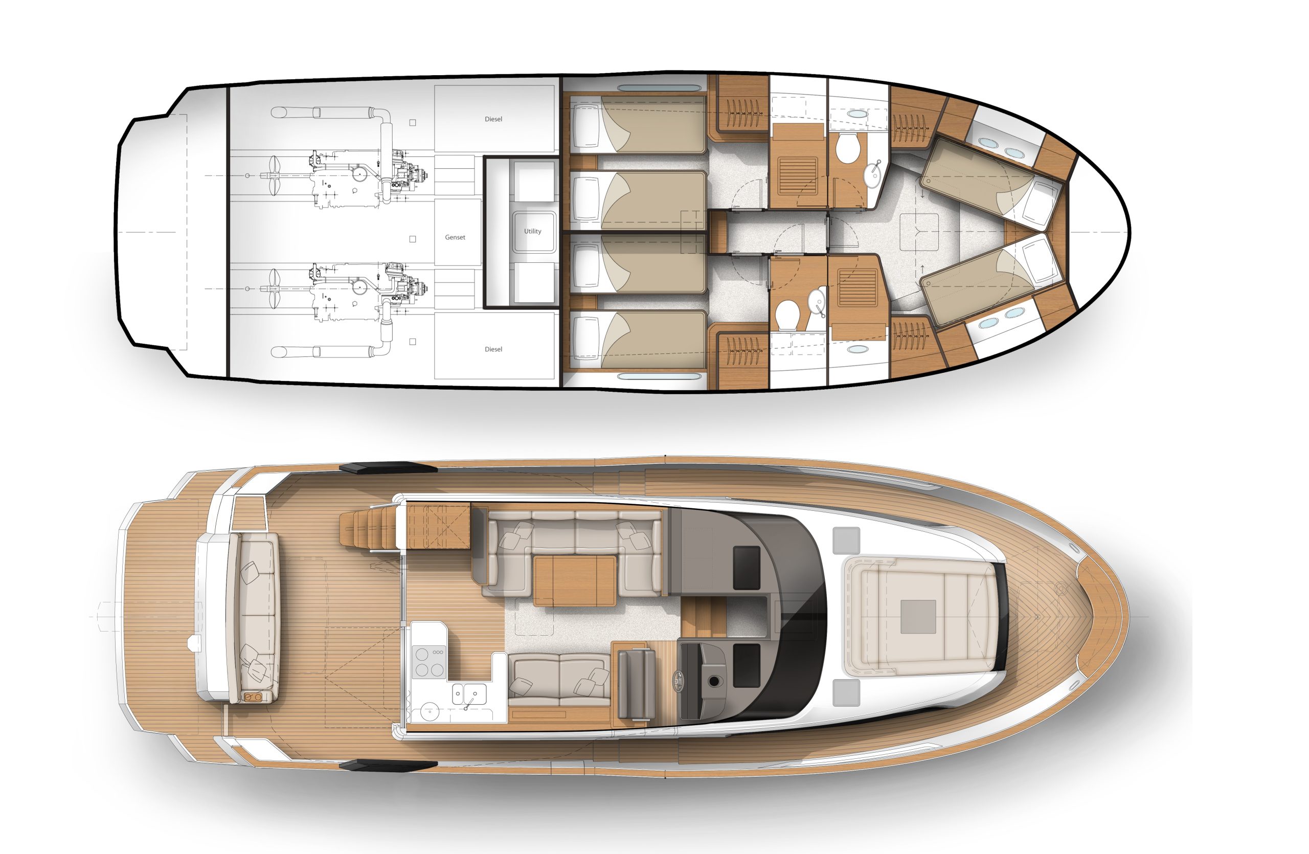 Lower Deck - Optional 2 heads