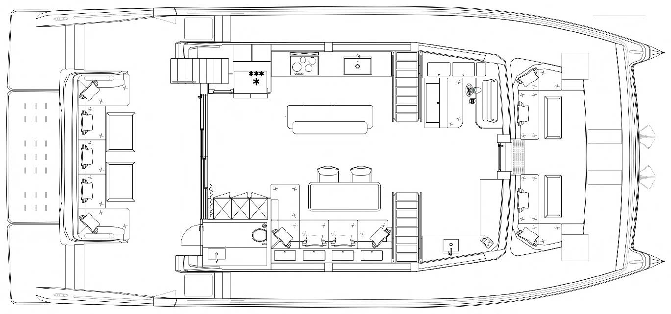 Main deck - Optional wet bar